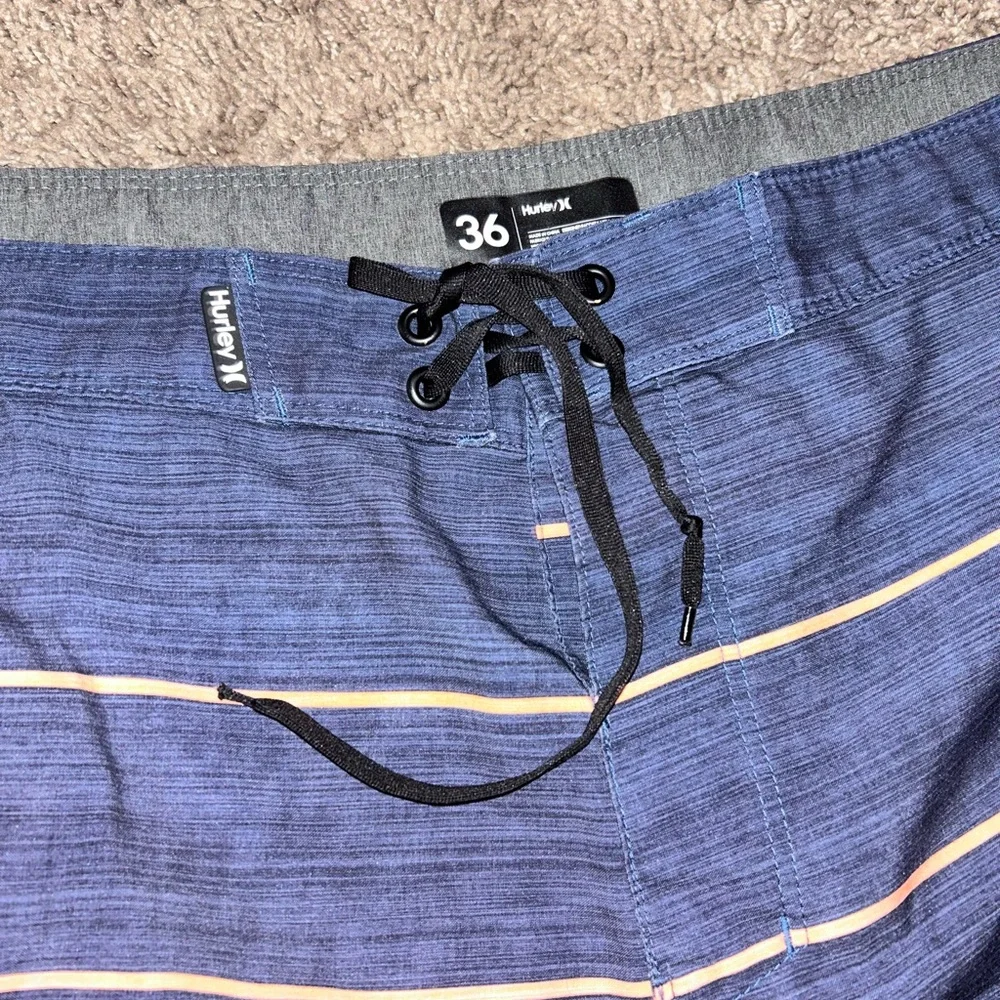 Hurley navy blue with orange Stripes Board Shorts swim